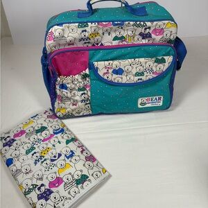 Vintage Gerber Bear Necessities Diaper Bag Large 16” Bears With Changing Pad HTF